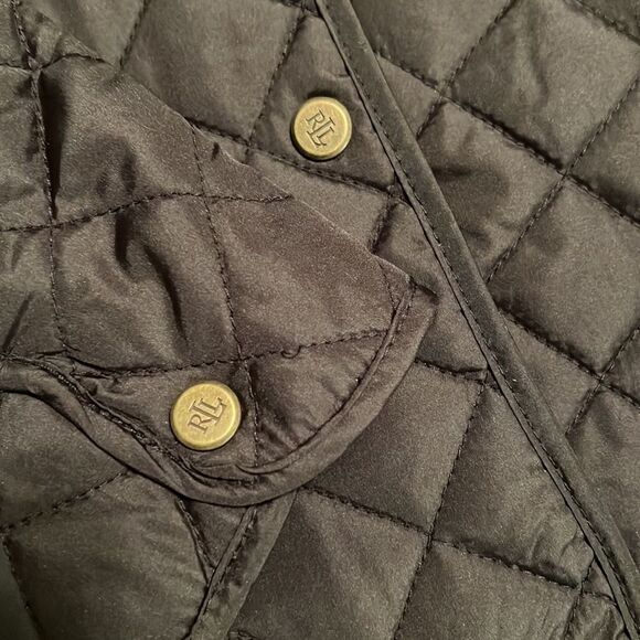 NWT Lauren Ralph Lauren Black Crest Patch Quilted Jacket - Picture 13 of 13